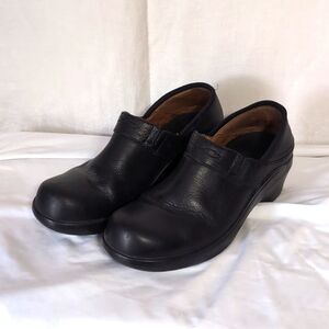 Ariat Santa Cruz Black Leather Work Comfort Slip On Clogs Size 9